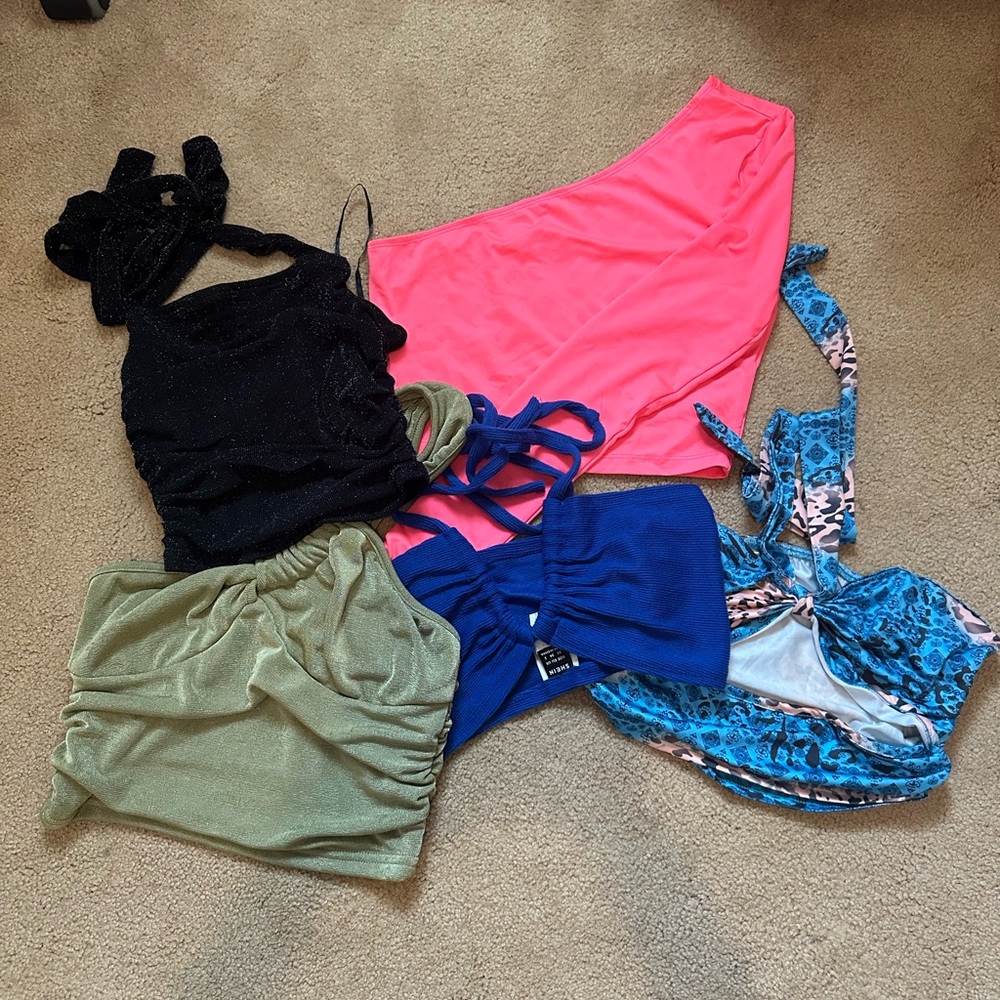 Stylish Women's Tops Collection - Black, Pink, Blue, Green, and Leopard Print